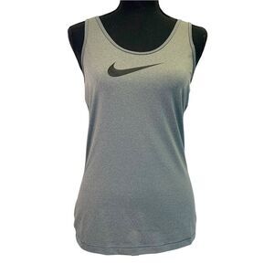 Nike Pro gray tank top with black front logo size medium